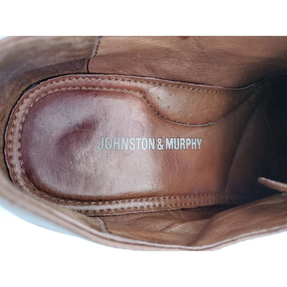 JOHNSTON & MURPHY Men's Shoes Bicycle Toe Oxfords Sz 9.5 M Brown Leather